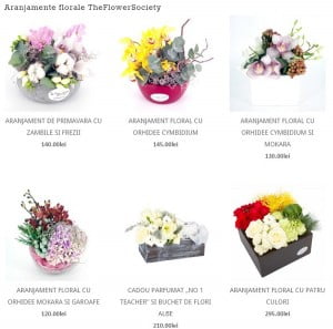 aranjamente florale de la floraria online theflowersociety