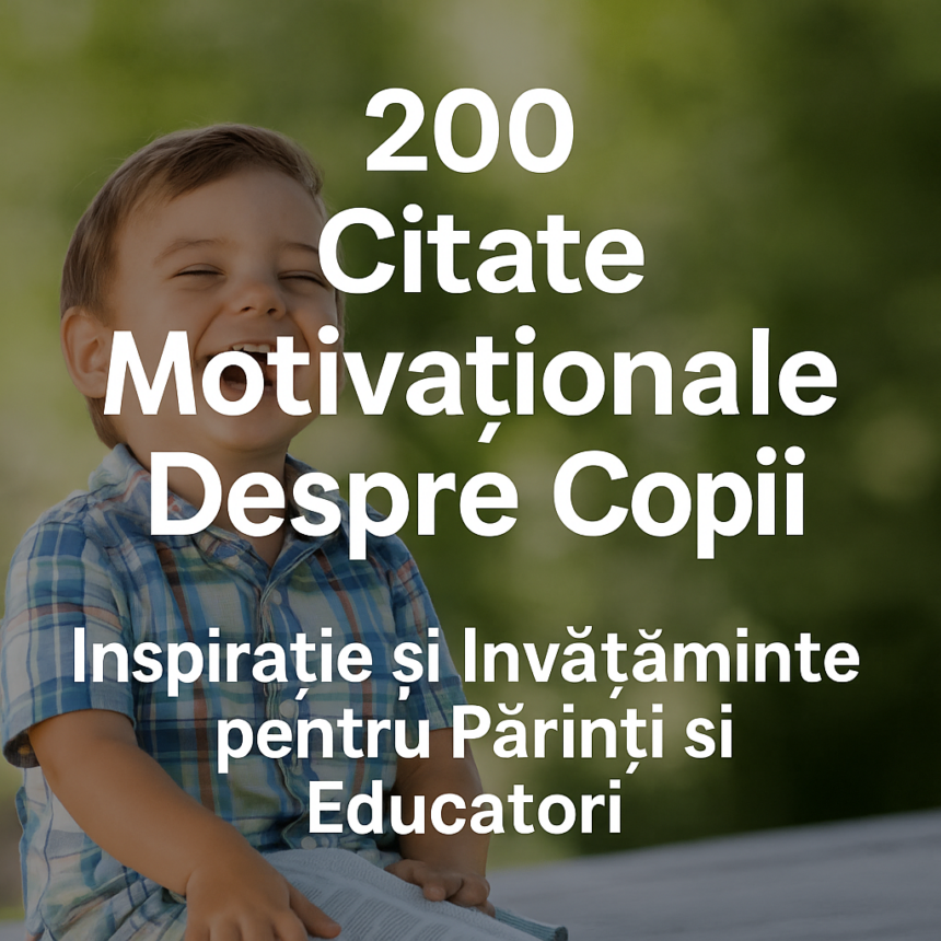 200 Citate Motivaționale Despre Copii